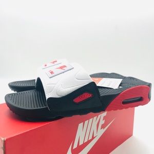 Nike air max 90 Chile red white sandals slides NEW